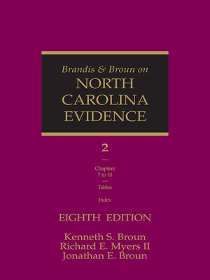 cover image of Brandis and Broun on North Carolina Evidence